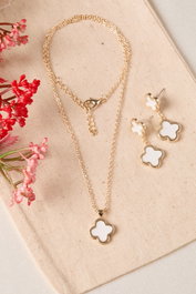 Heliophilia Silver Conjunto de collar y pendientes CSET9821 Dorado